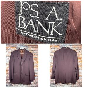 Jos A Bank Mitchell Cashmere Brown 3-Button Sports Coat Jacket Size 43 Long